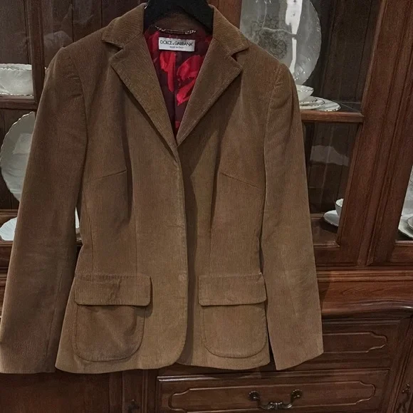 Dolce & Gabbana Brown Blazer with Red Lining - Picture 1 of 16